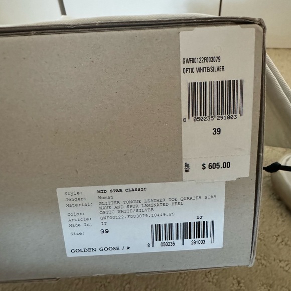 Golden Goose Midstar Wing Tip Glitter Sneakers - Sz 39/9 - Picture 4 of 12